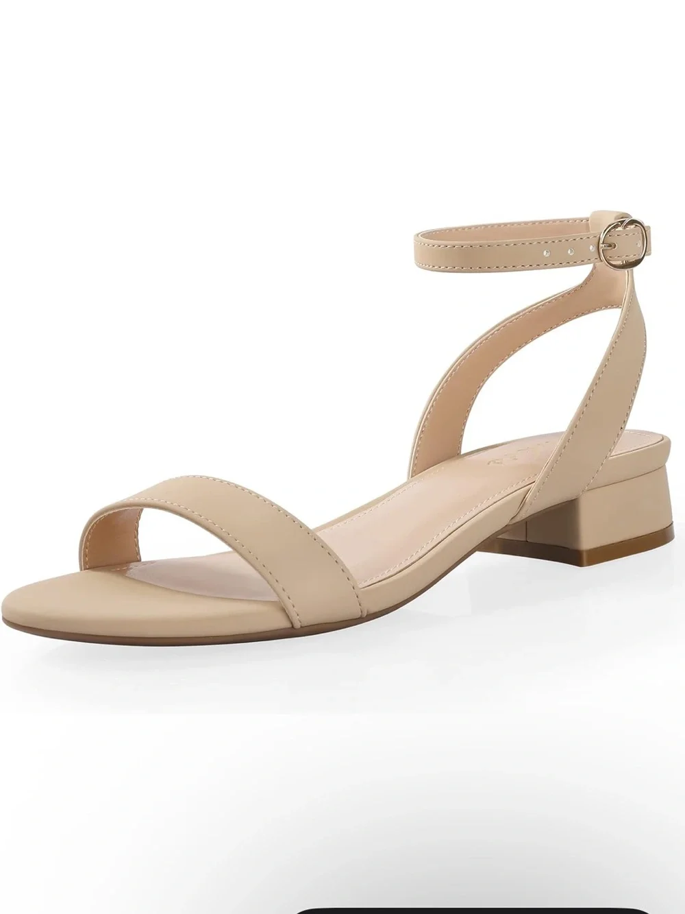 Nude Ankle-Strap Wedge Sandals